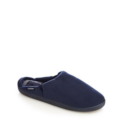 Totes Navy fleece lined 'Pillowstep' mule slippers